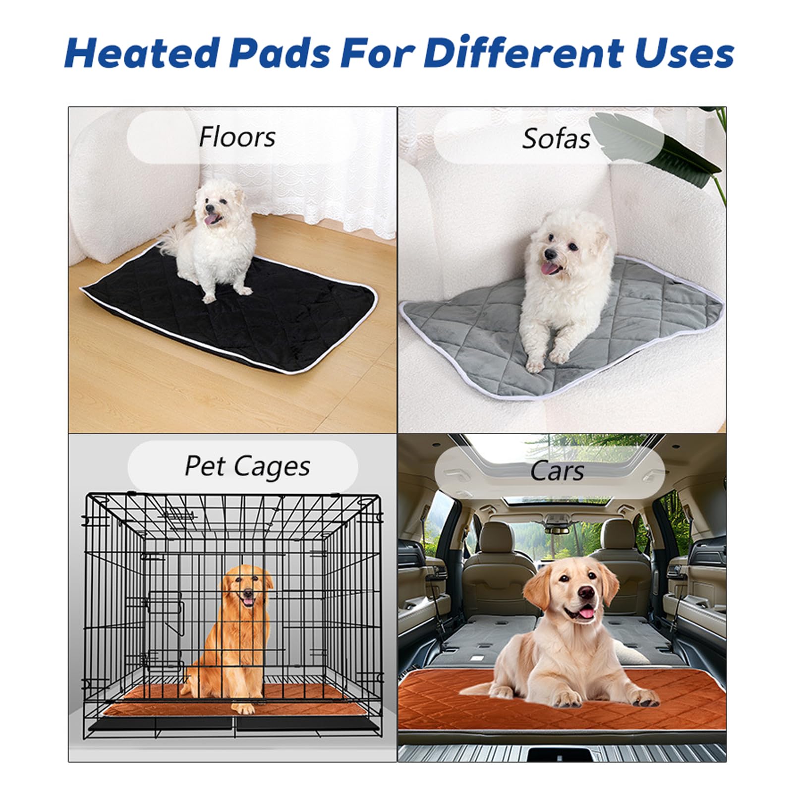 2 Pack Selbstwärmende Katzendecke, Extra Warmes Selbstheizende Thermomatte, Waschbares Katzen und Hundebett für Drinnen, Geeignet für Kleine Kätzchen und WelpenGrey,M