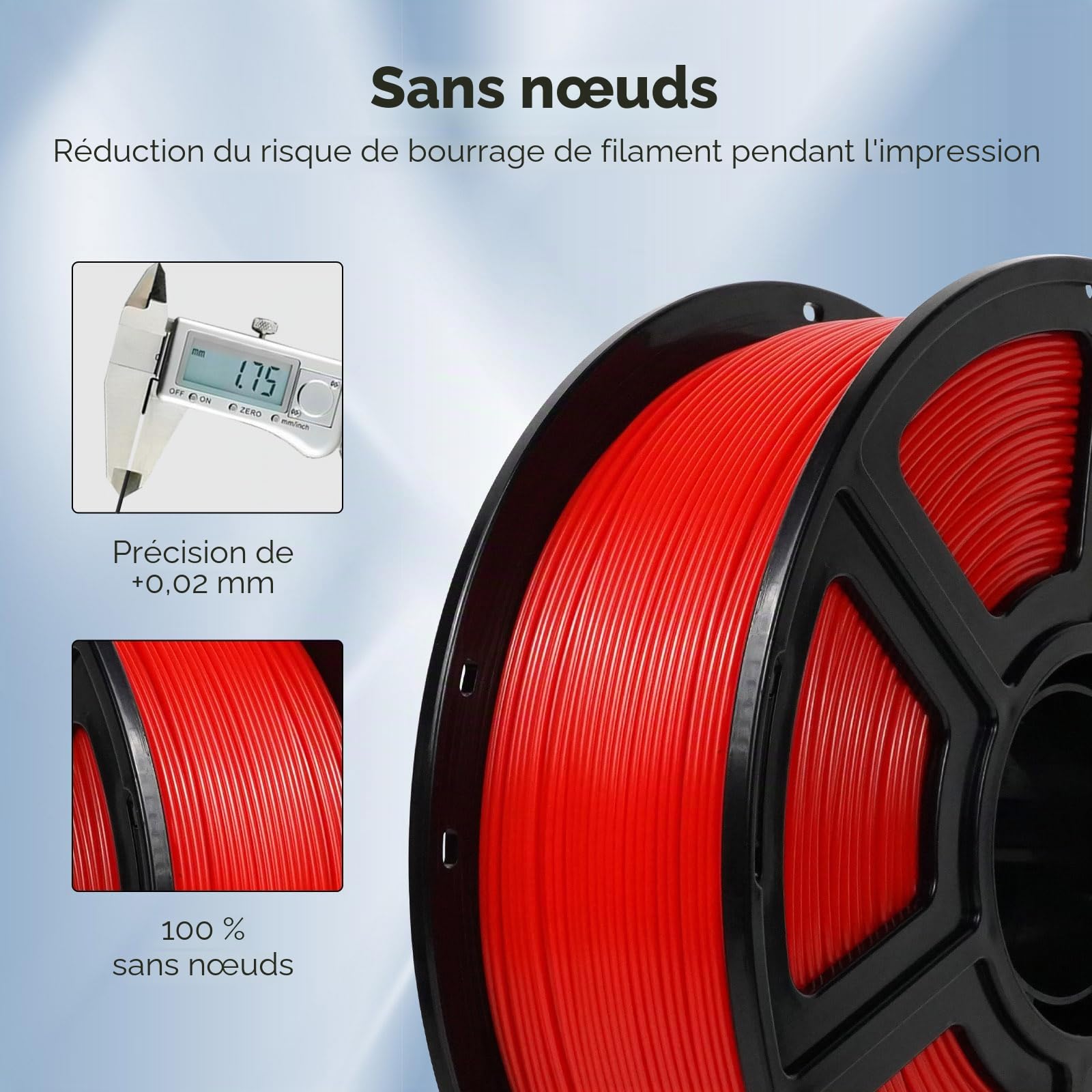 Flashforge Filament ASA 1.75mm, Filaments pour imprimante 3D 1kg Spool-Précision dimensionnelle +/- 0.02mm, Haute résistance aux UV (Naturel, ASA)