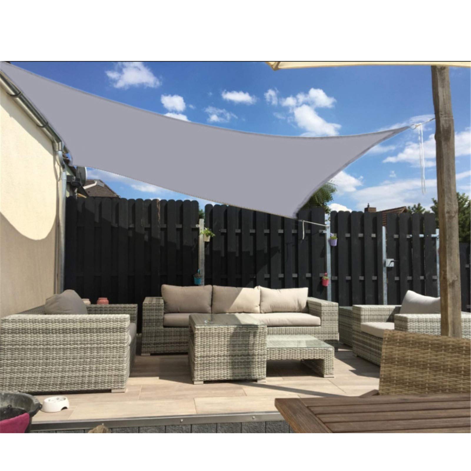 BEDSETS Tenda a Vela Triangolare, Vela Ombreggiante,Tenda a Vela Triangolo Protezione Raggi UV Vela Tenda, Impermeabile e Resistente, per Giardino Balcone Terrazza (3X3X3m,Azzurro)