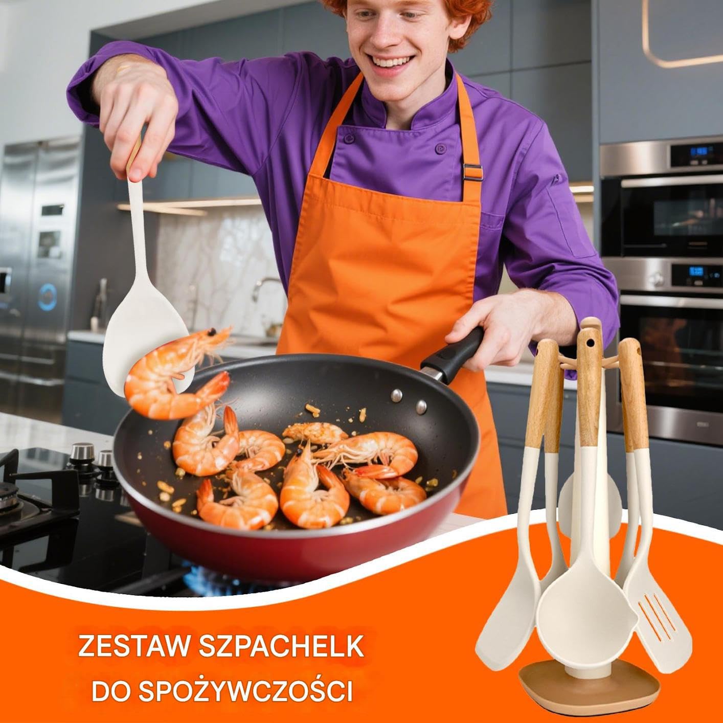 Silikonowy Zestaw Szpatułek Nieprzywierająca Żaroodporna Skrobaczka Do