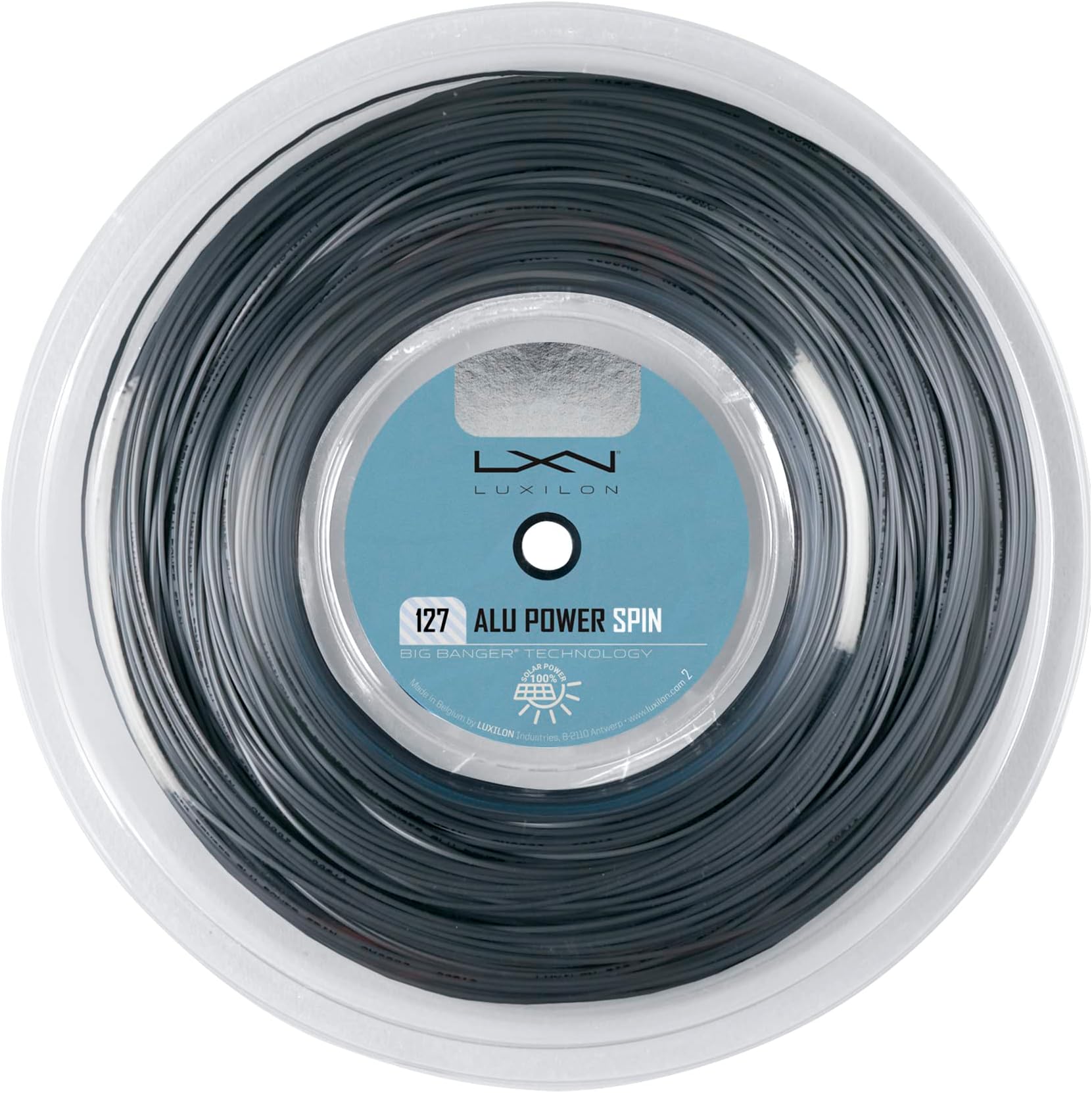 Luxilon ALU Power Spin 127 Tennis String - 220m Reel, Silver