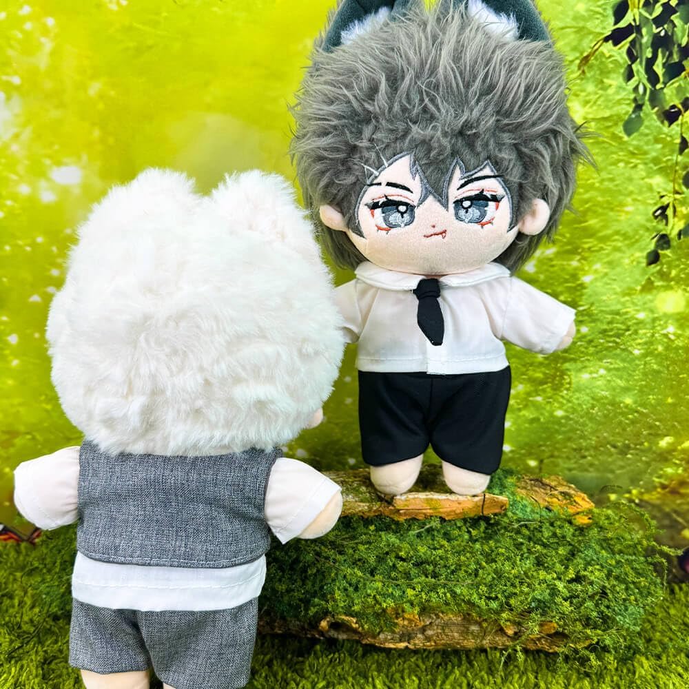 niannyyhouse 20cm Plush Doll Clothes Coat Shirt Pants Vest Belt Tie Suit 8in Doll Dress Up (Black)