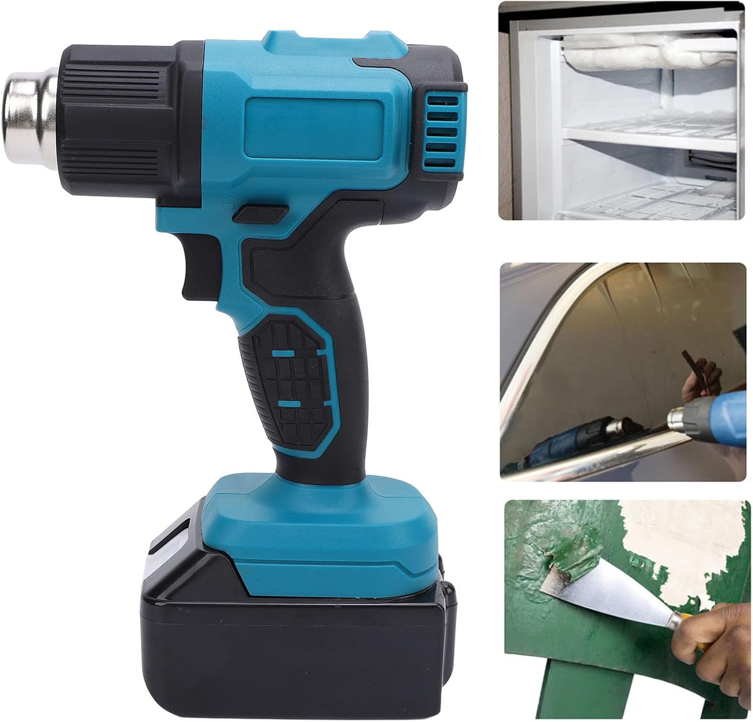 350W Cordless Heat Gun Portable Rechargeable Battery Powered Hot Air Gun for Crafting Crafts (US Plug)
