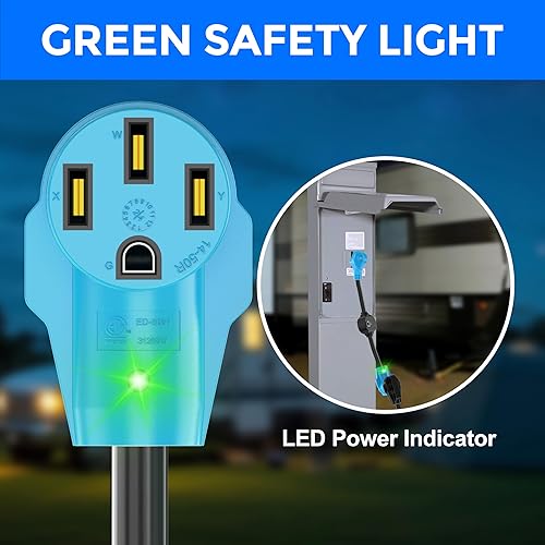 Miniatura 6 de CircleCord Cable adaptador de caravana de 30 Amp a 50 Amp, TT-30P macho a 14-50R hembra de alimentación eléctrica Dogbone con diseño de curva de 180