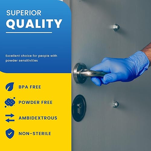 Miniatura 3 de Guantes desechables de nitrilo  Guantes desechables de cocina y limpieza, sin látex y sin polvo, paquete de 100 unidades