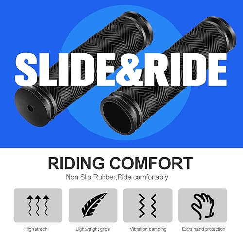 Miniatura 2 de 48 unidades de empuñaduras de bicicleta de goma antideslizante para manillar de bicicleta de repuesto negro agarre bicicleta triciclo silla de