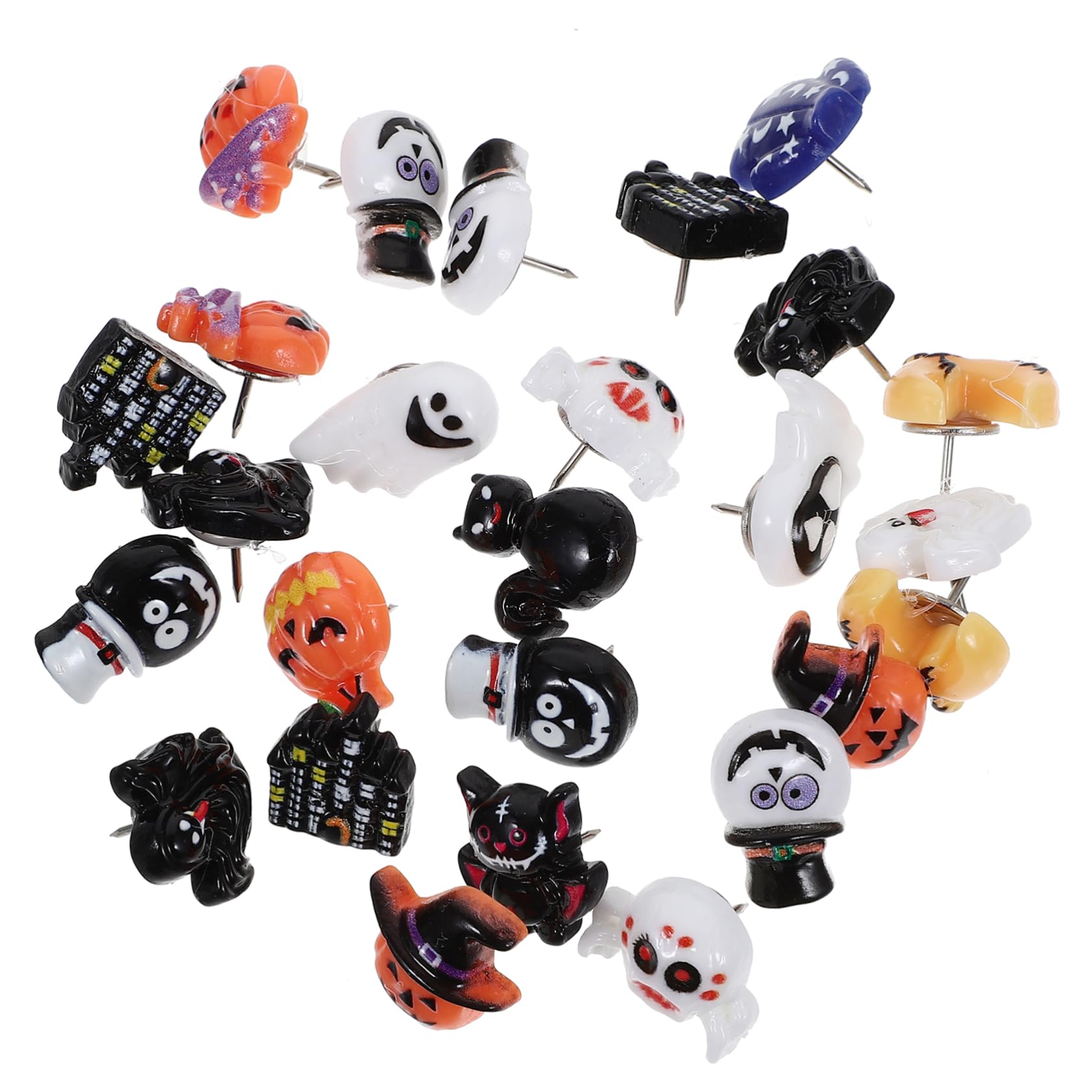 DOITOOL 5 Cajas Tachuelas Decorativas de Halloween Multifuncionales para Anuncios y Decoración de Paredes de Fotos Suministro de Pin para Corcho para Manualidades y Actividades Casa y