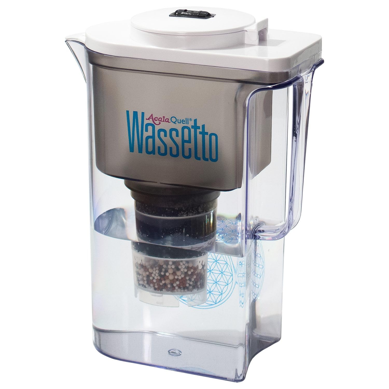 Wasserfilter AcalaQuell® Wassetto | Weiß | Aktivkohle Wasserfilter | Höchste Filterleistung - mehrschichtig | BPA u. BPB frei | ReNaWa® - Technology | Kreiert köstlich schmeckendes, wohltuendes Wasser