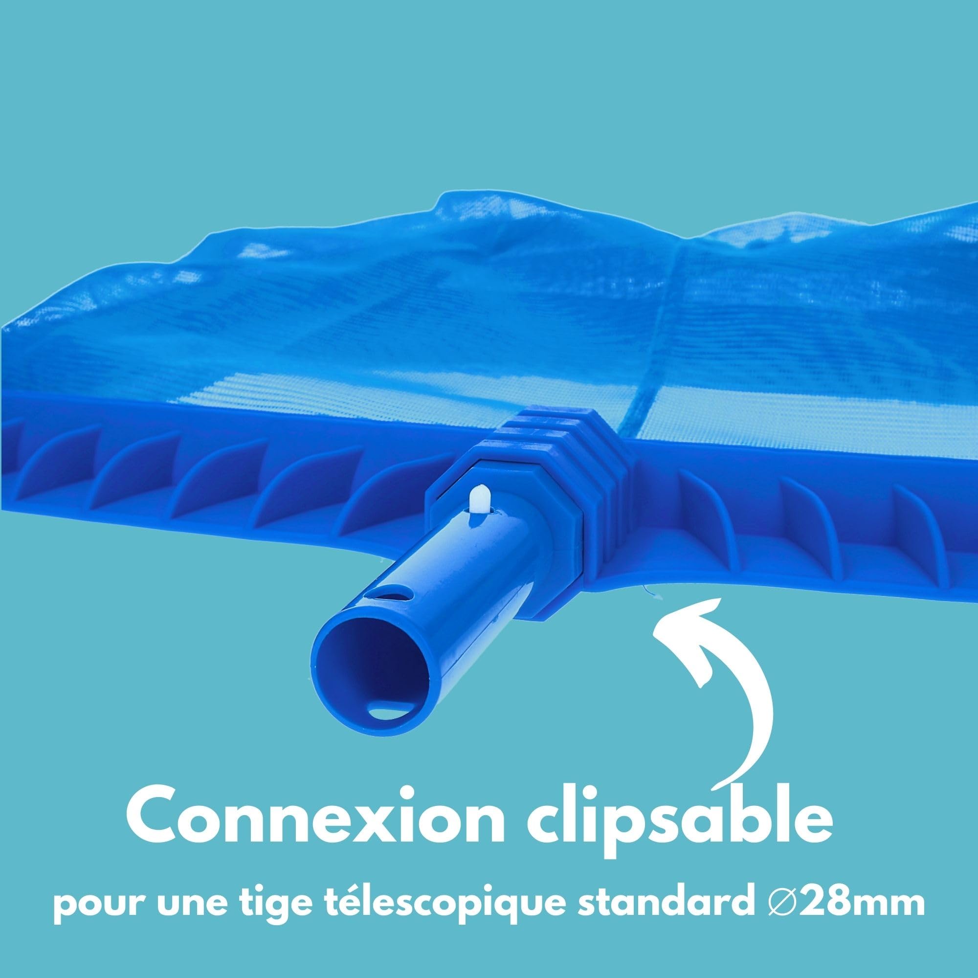 Amapool Lot de 2 Épuisettes de Piscine Deluxe - Filet de Fond à Mailles