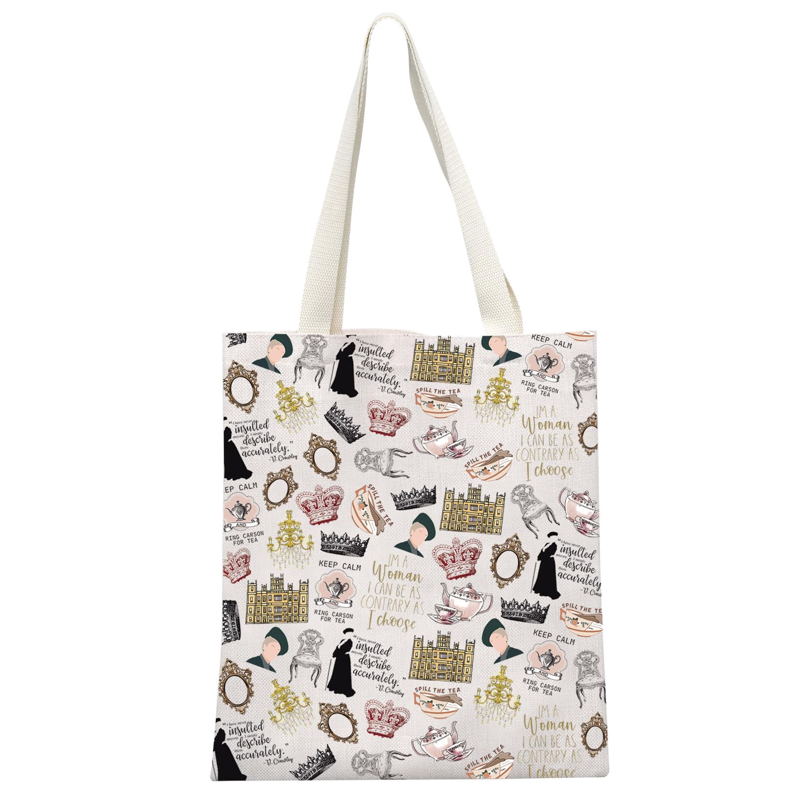 TV Show Inspired Gift V. Crawley Quote Inspired Gift TV Show Merchandise Zipper Pouch Makeup Bag for Fans Women (Down TV Pattern Tote)