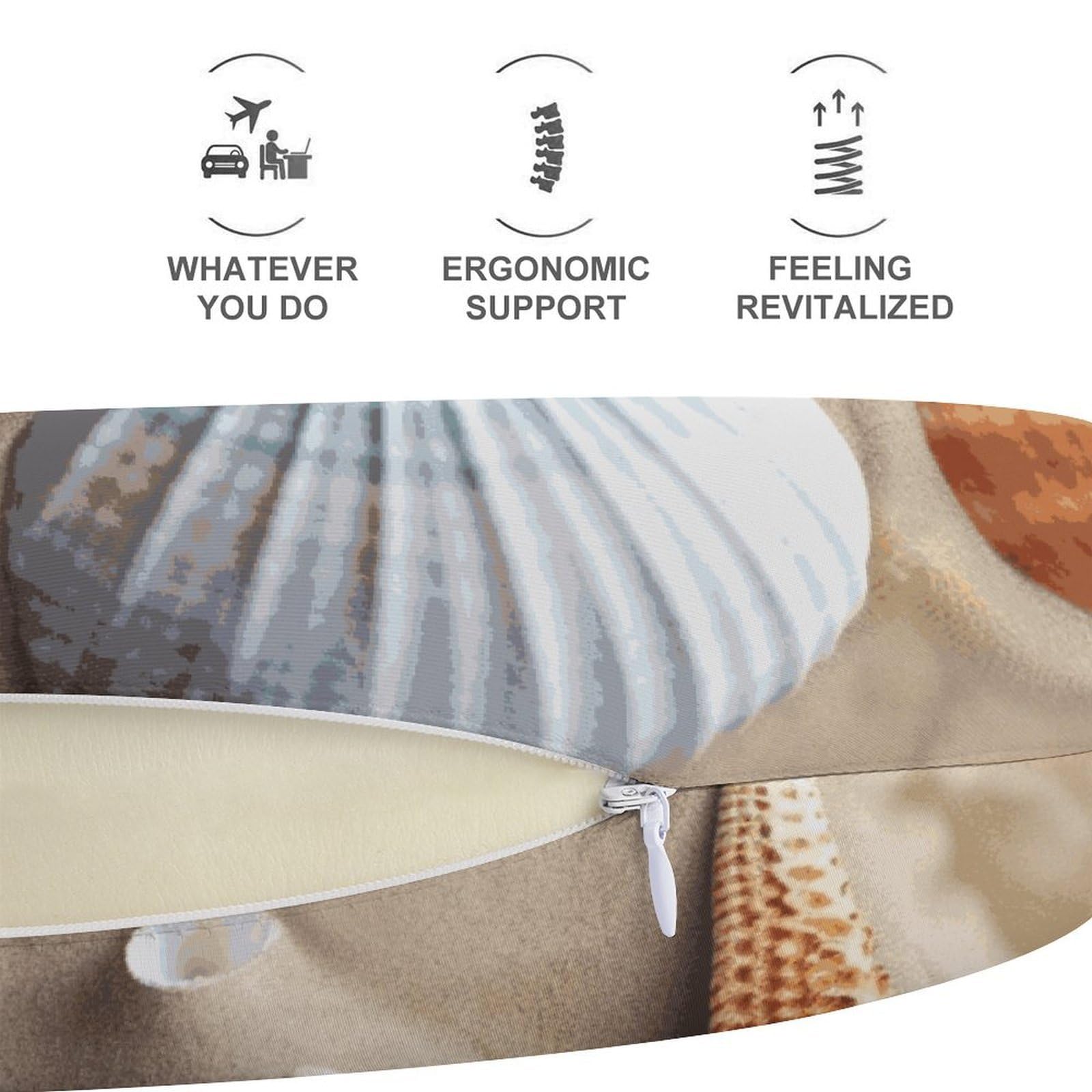 Almohada en forma de U de concha de mar, núcleo de almohada de espuma viscoelástica, cojín, proporciona apoyo para el cuello, almohada de viaje, adecuada para aviones, coches, hogares y
