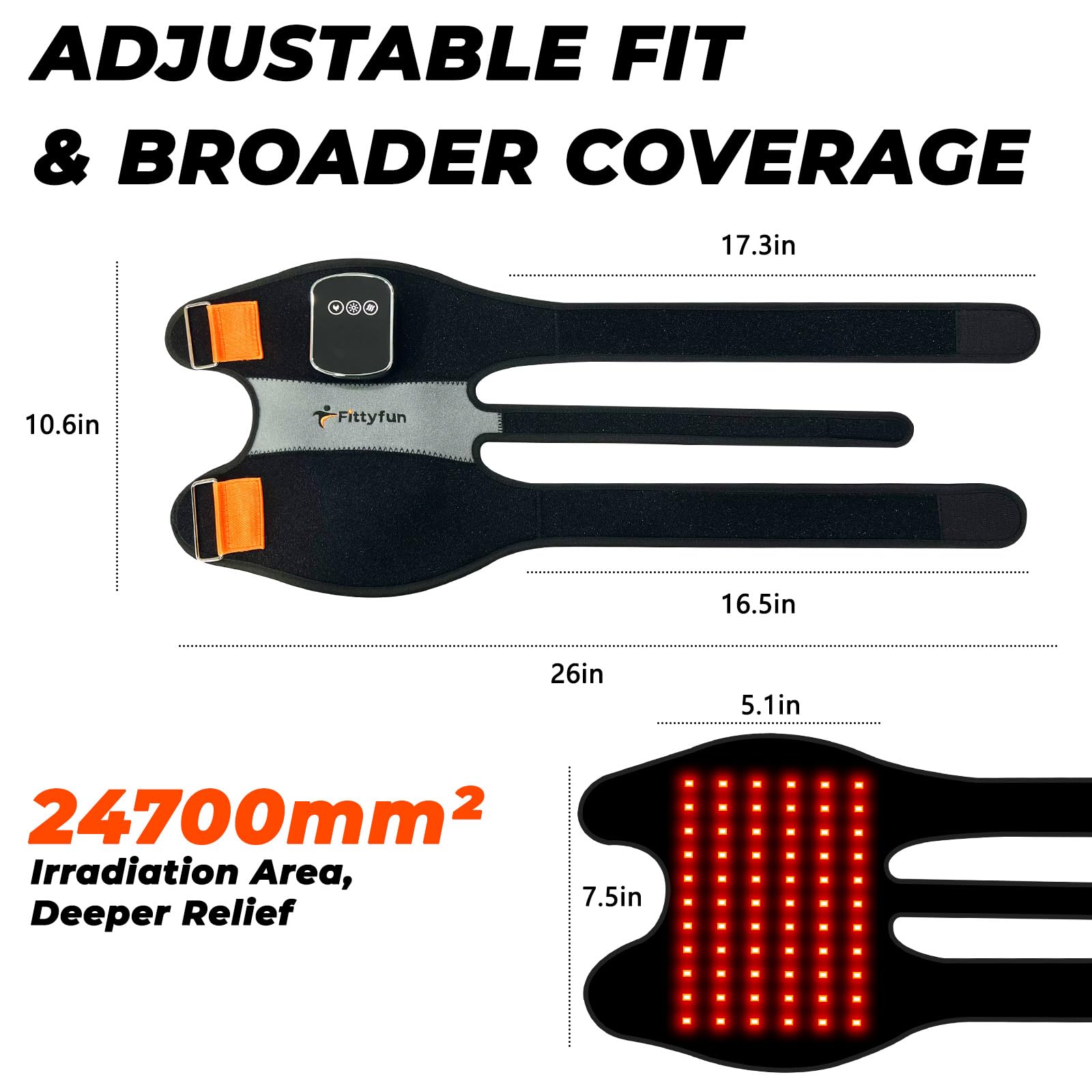 Rodillera de terapia de luz roja con calor y vibración, masajeador inalámbrico de 60 LED infrarrojo cercano con longitudes de onda dobles de 660 nm y 850 nm, envoltura de rodilla recargable