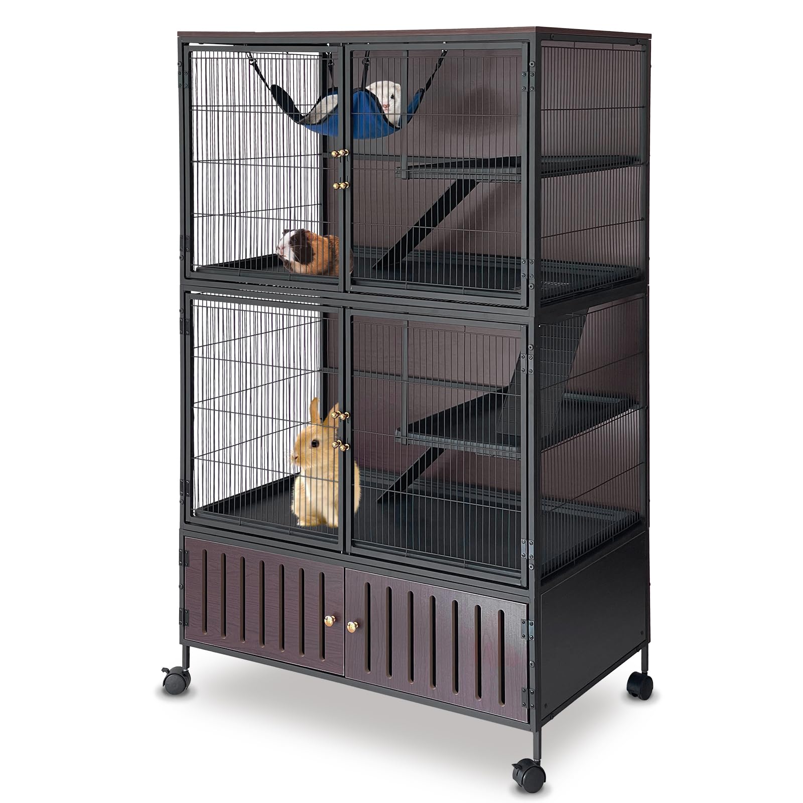 Amazon | GarveeHome 大型フェレットケージ ロッカー付き 高さ59インチ