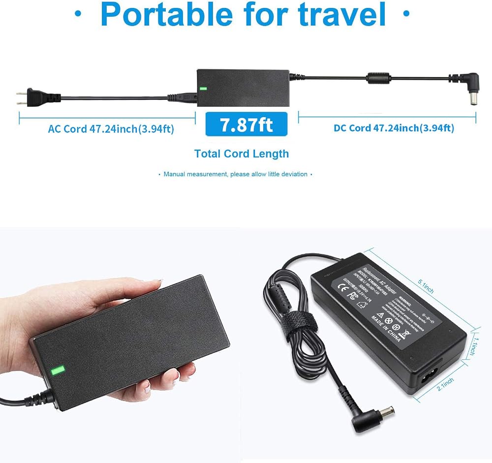 LKPower 10ft Extra Long AC Adapter Replacement For Sony Bravia TVs – Universal Power Supply Charger