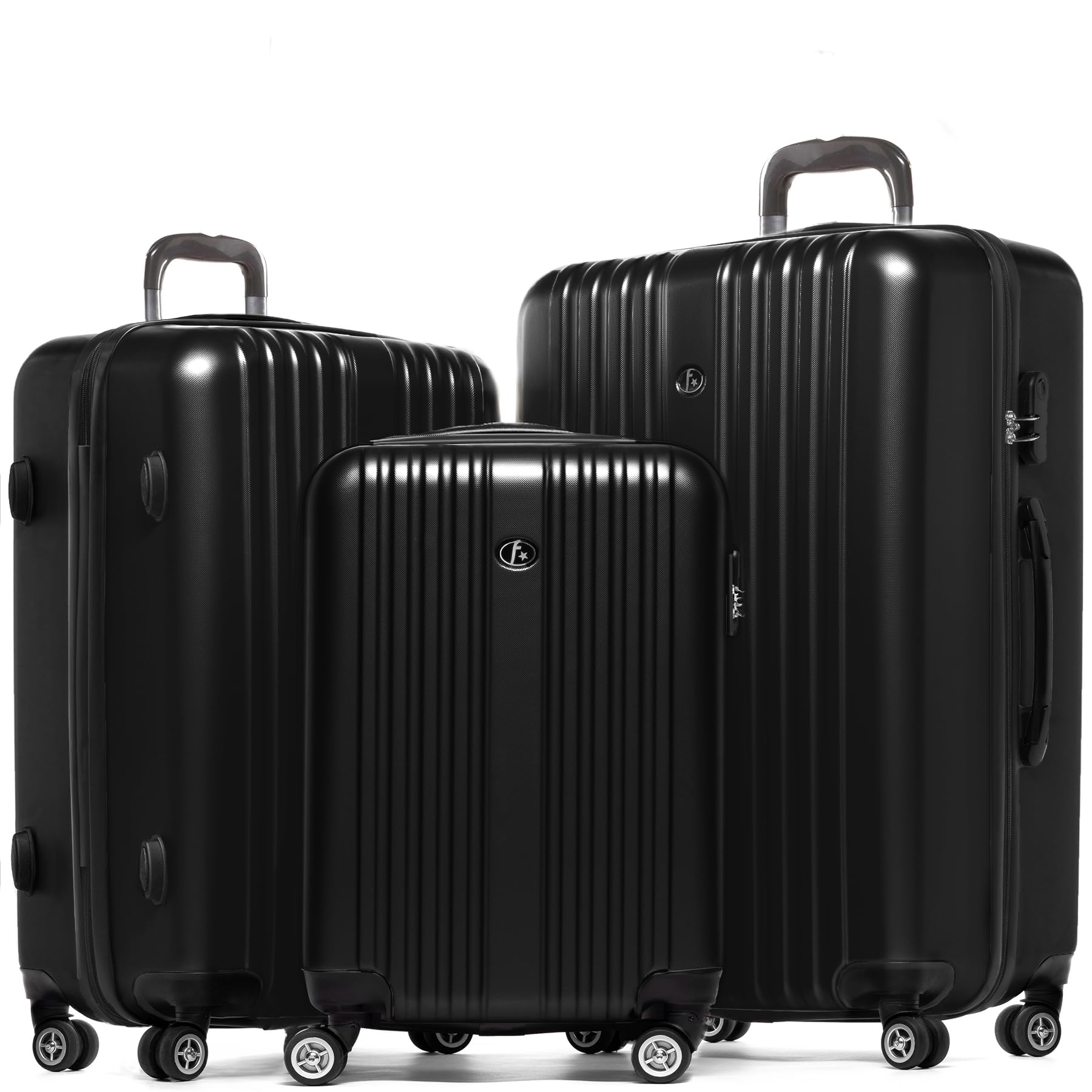 FERGÉ set di 3 valigie cabina media XL TOULOUSE - bagaglio a mano rigido dure leggera valigetta 4 ruote