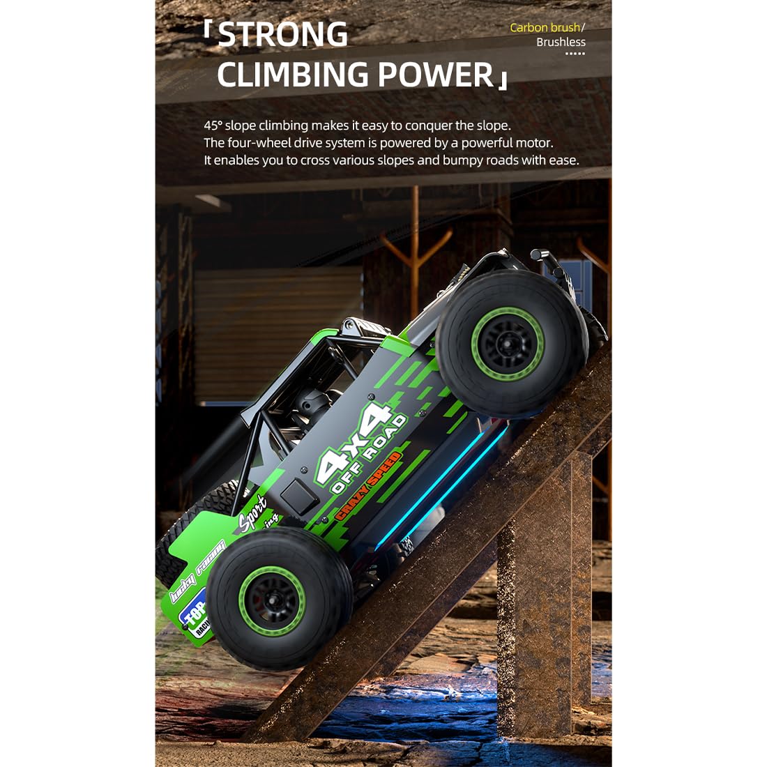 SG202-PRO pojazd gąsienicowy RC w skali 1/20, 40 kMH, zdalnie sterowany pojazd z metalowym podwoziem, wodoodporny system elektroniczny, światła LED, terenowy pojazd terenowy do Adul (wersja