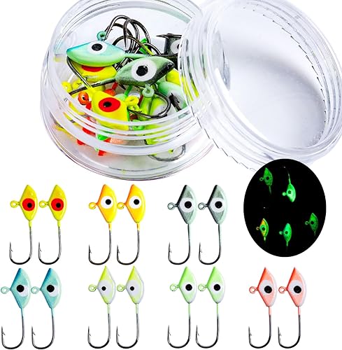Miniatura 8 de Goture Kit de plantillas de pesca en hielo, señuelos de pesca en hielo, señuelos de jigging de pesca en hielo, plantillas de hielo cebo de pesca en