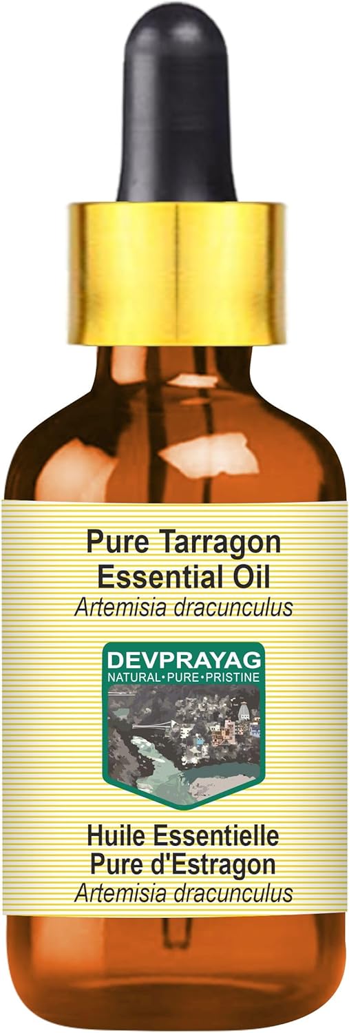 Pure Tarragon Essential Oil (Artemisia Dracunculus) with Glass Dropper Steam Distilled 15ml (0.50 oz)