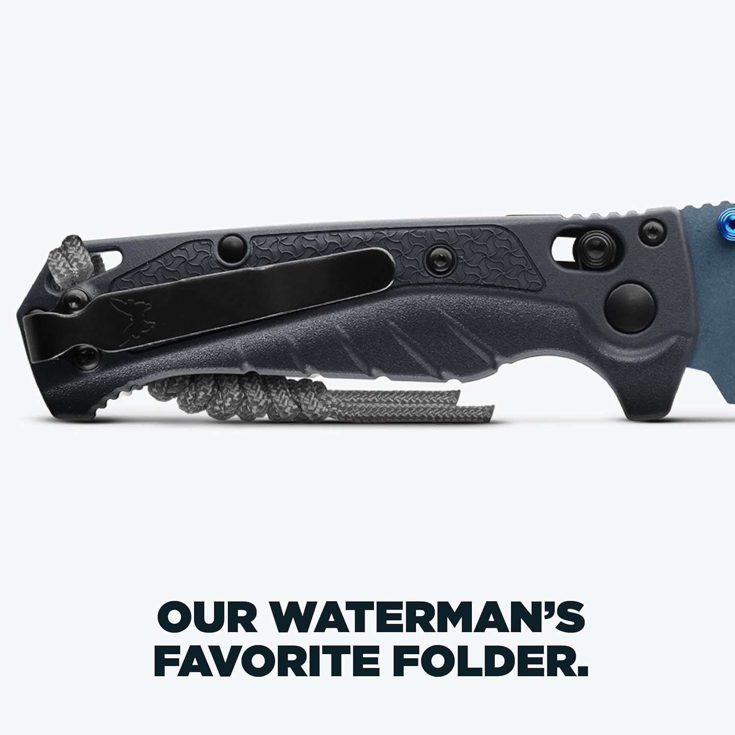 Benchmade - Mini Adira Outdoor, Water, Fishing Knife, Drop-Point Serrated Blade with Tempest Gray Grivory Handle (18065SBT-01)