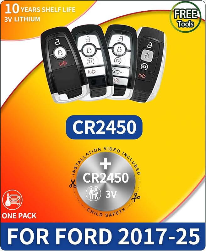 Bateria CR2450 para chave presencial Ford e Lincoln Knmipm – 1 unidade