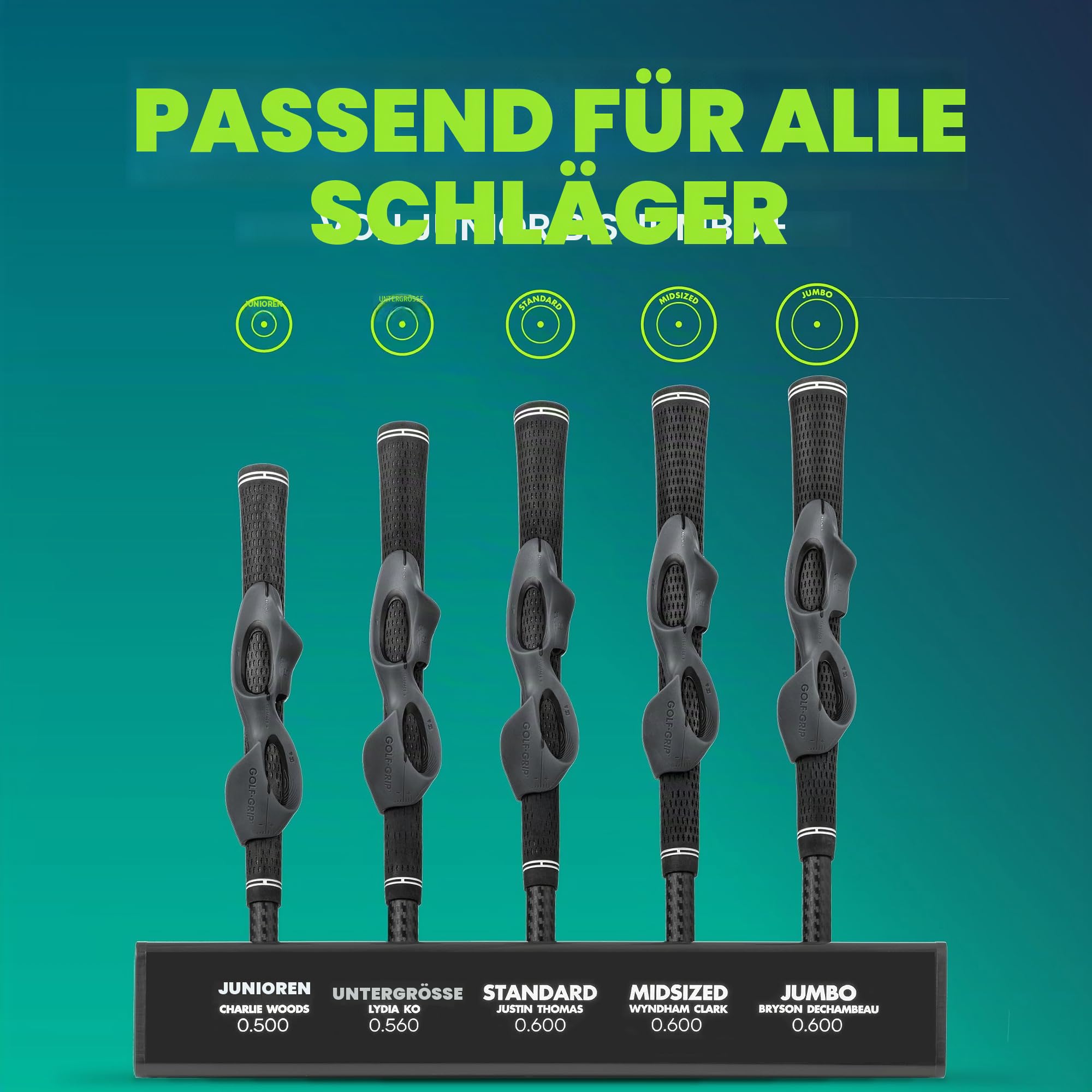 GOLF-GRIP Golf Grip Trainer für Links- & Rechtshänder Golfer - Aufsteckbare Golf-Trainingshilfe für die richtige Handposition & Schwungtechnik - Schlagen Sie gerader, längere Schläge & Fix Slices oder