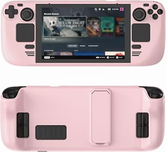 Nexytrix Steam Deck Case for LCD/OLED, Protective Cover with Adjustable Kickstand, 360 Full Body Protection, Anti-Scratch & Anti-Fall, Slim PC Hard Shell for Gaming & Travel Use-Rose Pink