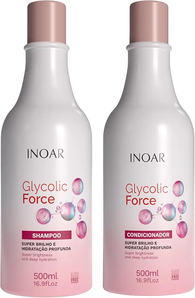 Inoar, Glycolic Force, Kit Sh Cond, Super Brilho, Hidratação Profunda - 500ml