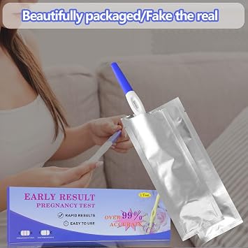 Fake Pregnancy Test Strips,4Packs Always Positive Early Pregnancy Test Kit,Prank HCG Pregnancy Rapid Test for April Fools' Joke Gag,Blue & Pink