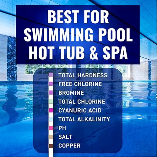 Miniatura 2 de All-New 2024 Pool and Spa Test Strips 9 in 1 Quick SuperAccurate Swimming 150 Pool Test Kit - Hot Tub Test Strips & Pool Water Testing Strips for pH