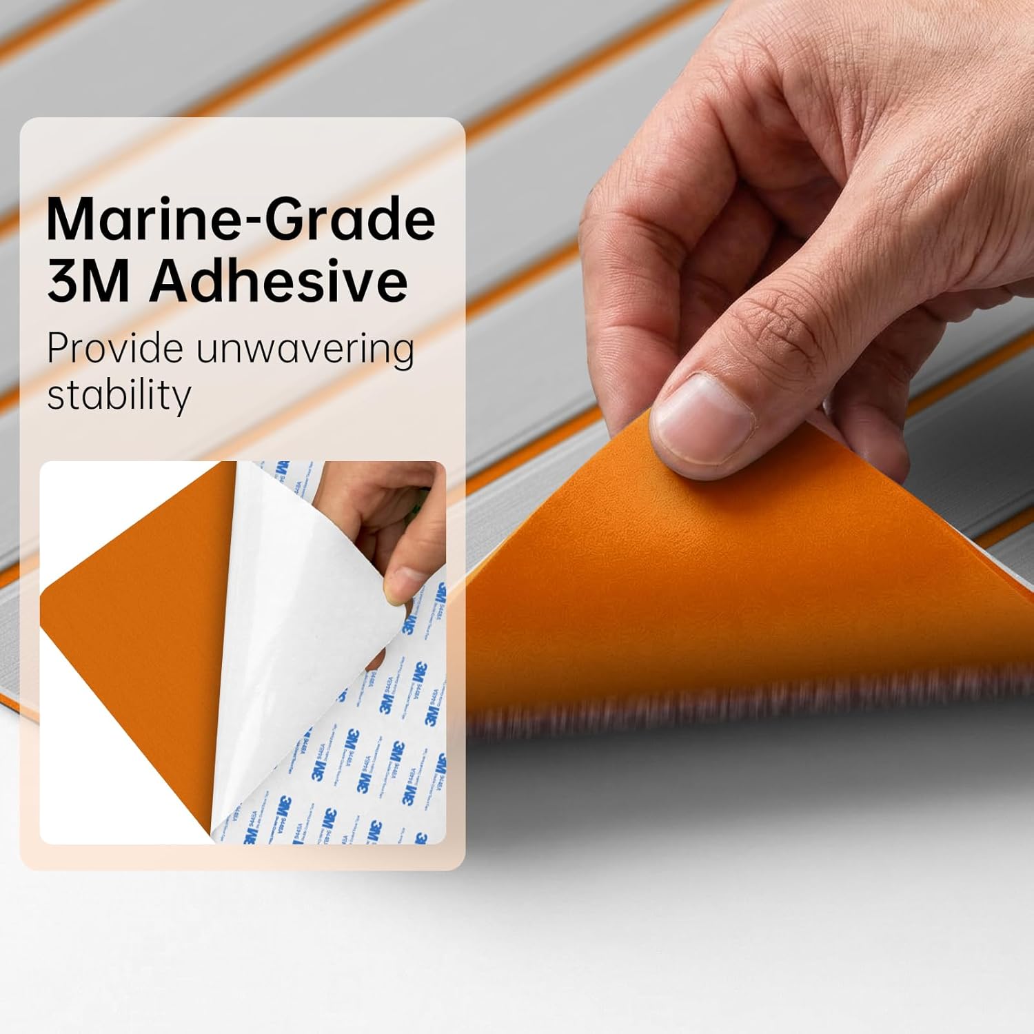 HZshark Boat Flooring EVA Foam Decking Sheet with 3M Self-Adhesive Backing, Non-Slip Marine Flooring for Boats Jon Boat Golf Cart Trailer Floor, DIY Cuttable Boat Deck Foam Teak Pad