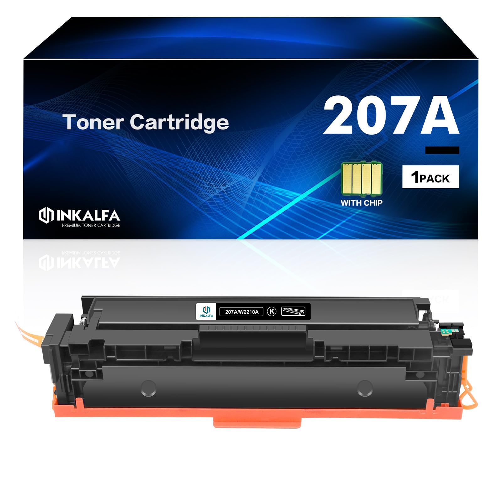 1er-Pack Mit Chip 207A W2210A als Ersatz Kompatible für HP 207A Color LaserJet Pro MFP M283fdw M255dw M282nw M283fdn M255nw M255 M282 M283 207X W2210X Toner Schwarz