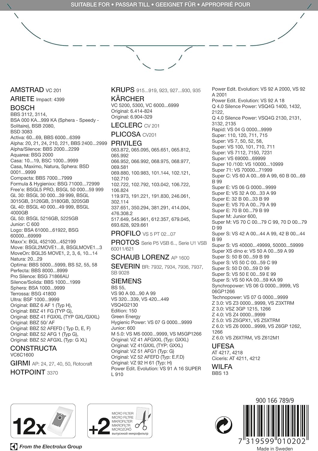 Menalux 2000 MP 12 sacs aspirateur avec 2 micro filtres - 4