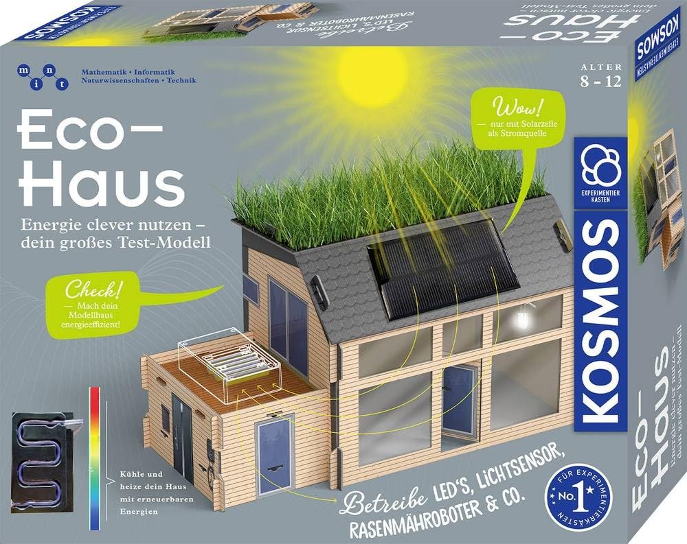 KOSMOS 621070 Eco-Haus - Use Energy Clever - Your Large Test Model, Experiment Box for Children from 8 Years on Solar, Renewable Energies and Sustainability