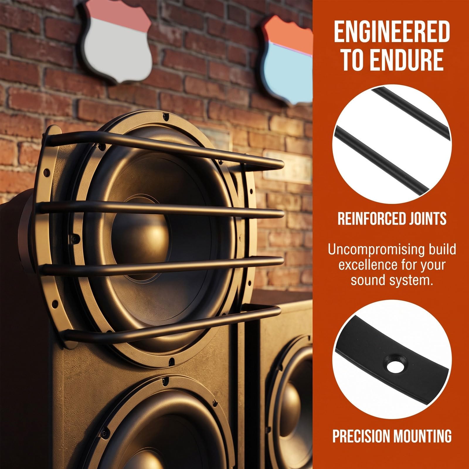 2 Szt. Szt Metalowe Osłony Głośników Samochodowych z Poziomymi Prętami Ochronne Subwoofer Wytrzymałe Zabezpieczenie Audio Do Pojazdów z Łatwym Montażem i Odpornością Korozję