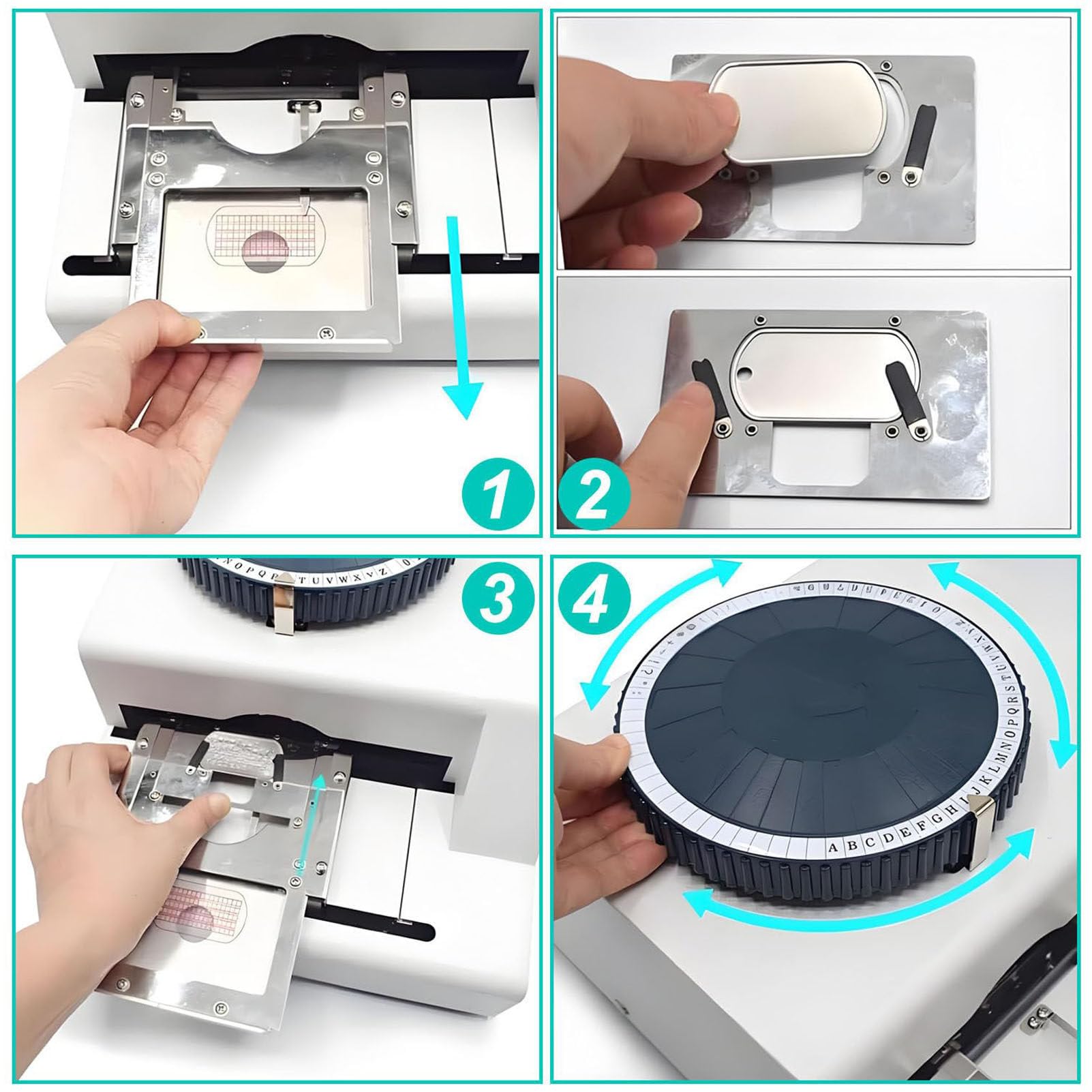 Maszyna do tłoczenia wizytówek, miniaturowa ręczna maszyna do tłoczenia wizytówek z 5 aluminiowymi etykietami, ręczna maszyna do tłoczenia wizytówek o pojemności 72 znaków