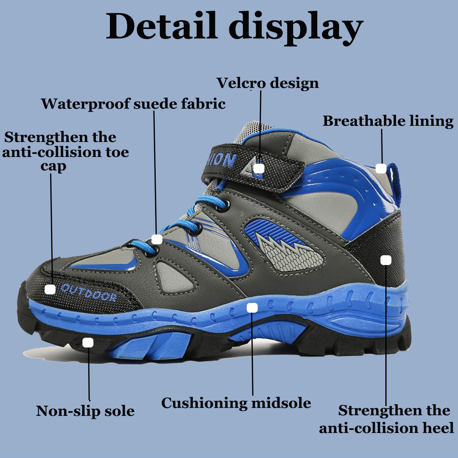 Chaussures de Randonnée Garçon Enfants Imperméables Montagne Trekking Outdoor Respirant Antidérapant