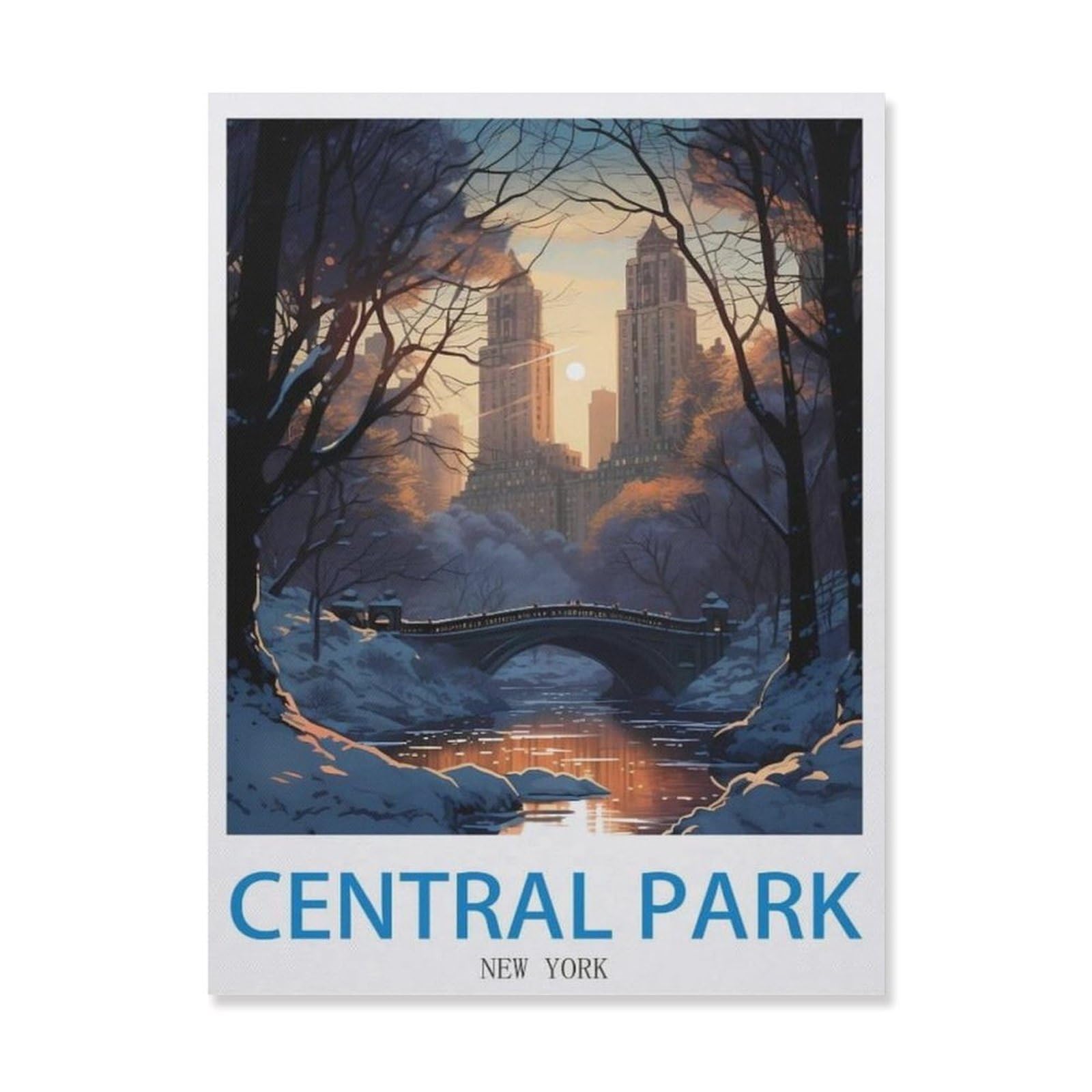Central Park New York，Funny Vintage Metal Tin Sign Kitchen Bathroom Office Garage Bar Cafe Restaurant Shop Cave Home Wall Decor Art Ideas Gift Tin Sign(30x40cm）12x16 inch-EI15