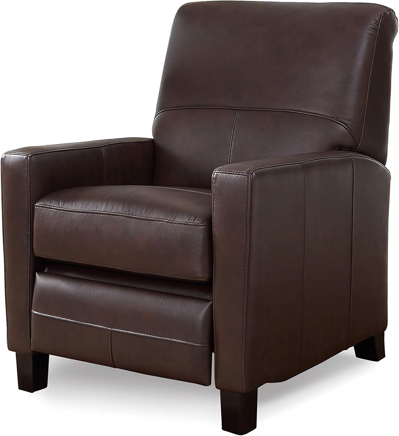 Hydeline Connie Top Grain Leather Push Back Recliner, Brown