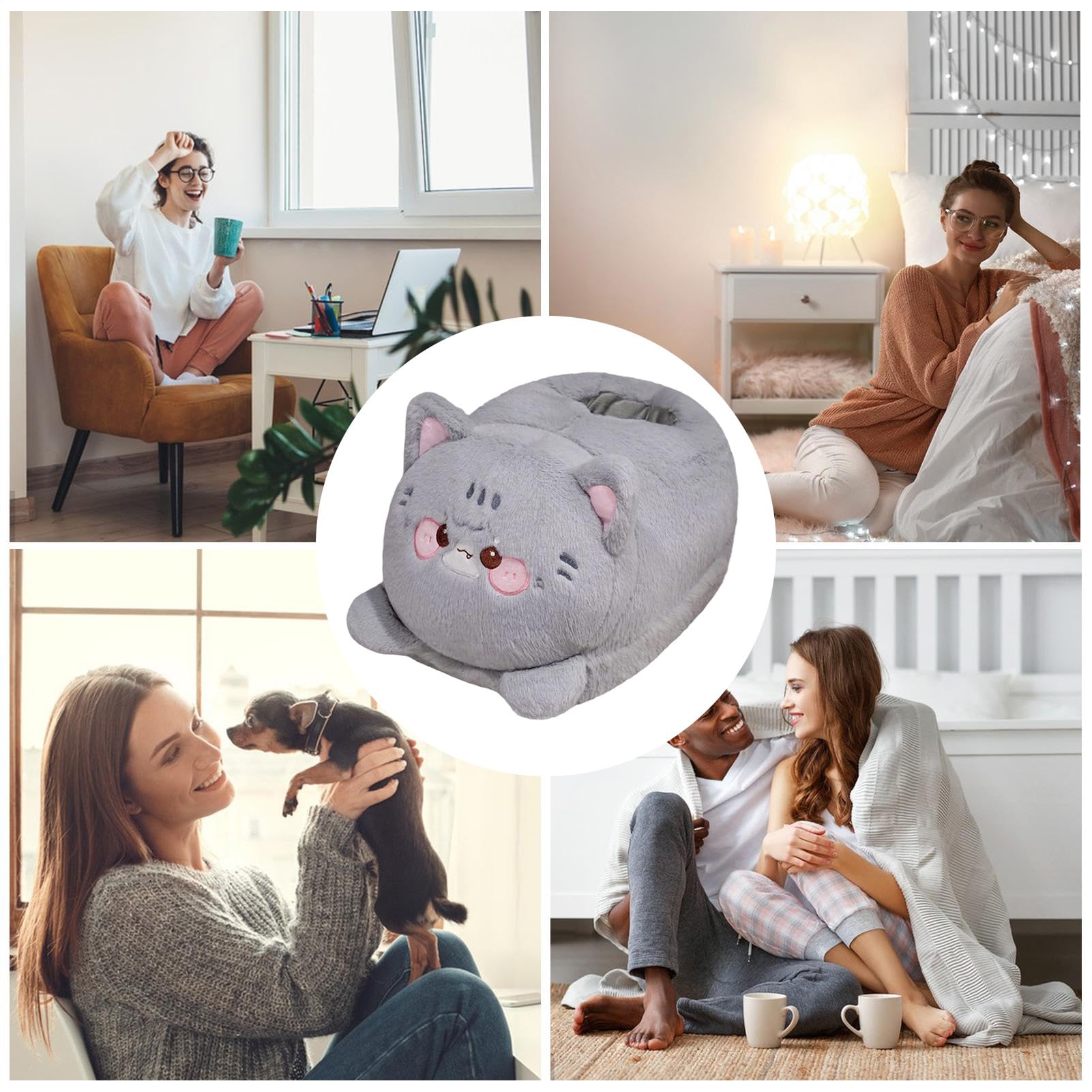Scaldapiedi Elettrico Scarpe Termiche Riscaldanti | Morbido Peluche Scaldapiedi Elettrico Clima Freddo Ufficio Viaggio Quotidiano Interno Divano Bambini Adulti Vacanze