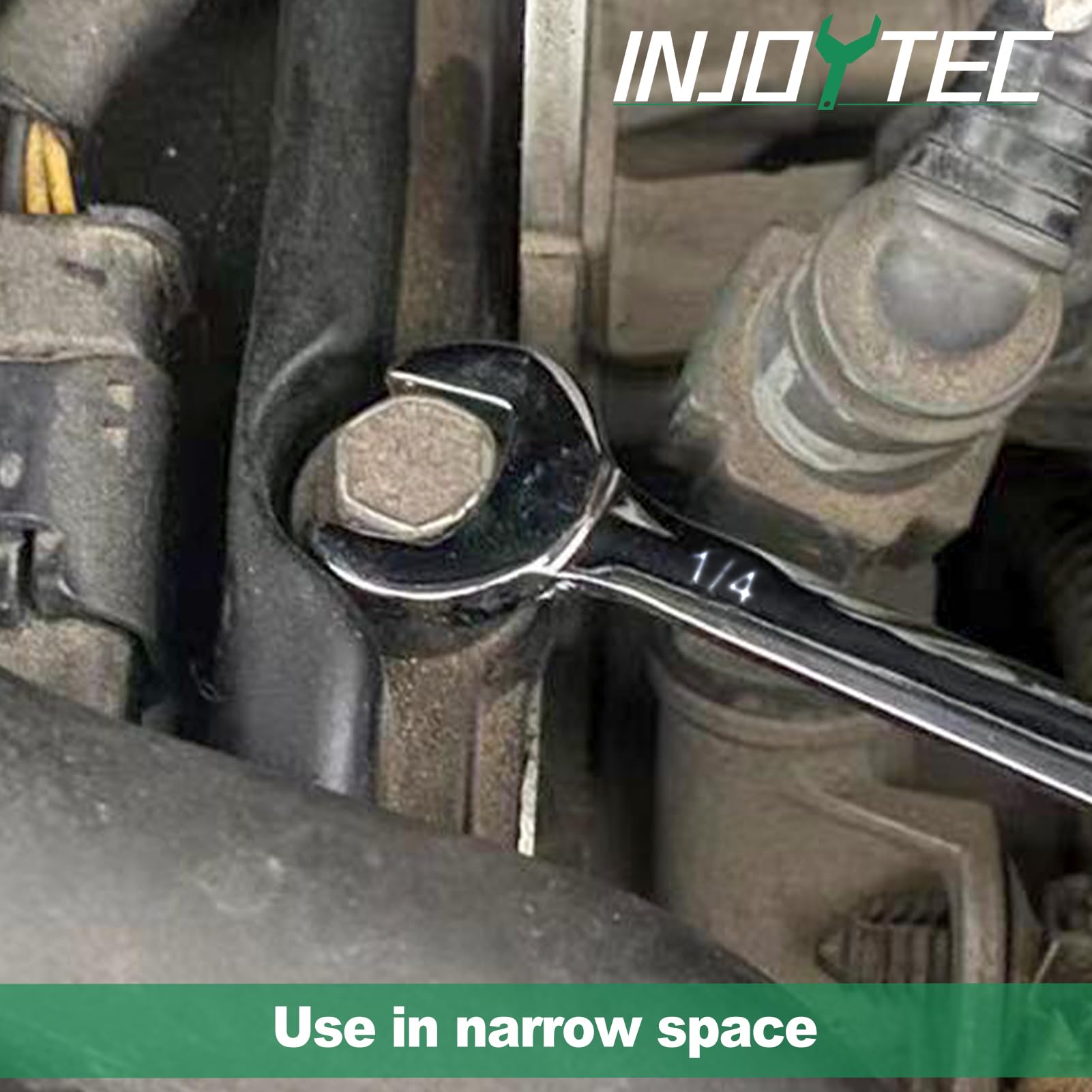 INJOYTEC Mini Double Open End Wrench SAE Wrench Set Super-Thin Open End Wrench Set including Organizer Bag 5/32", 3/16" - Image 3