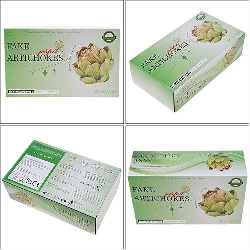 Miniatura 8 de Meiwlong 6 piezas pequeñas de alcachofas artificiales verdes, alcachofas falsas, verduras artificiales y frutas falsas, relleno de cuenco de