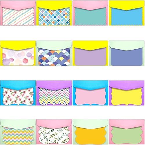 Miniatura 3 de Fancy Land 40 tarjetas en blanco de un solo panel con sobres, patrón brillante, acuarela, colorido, tarjetas de felicitación, oficina, escuela,