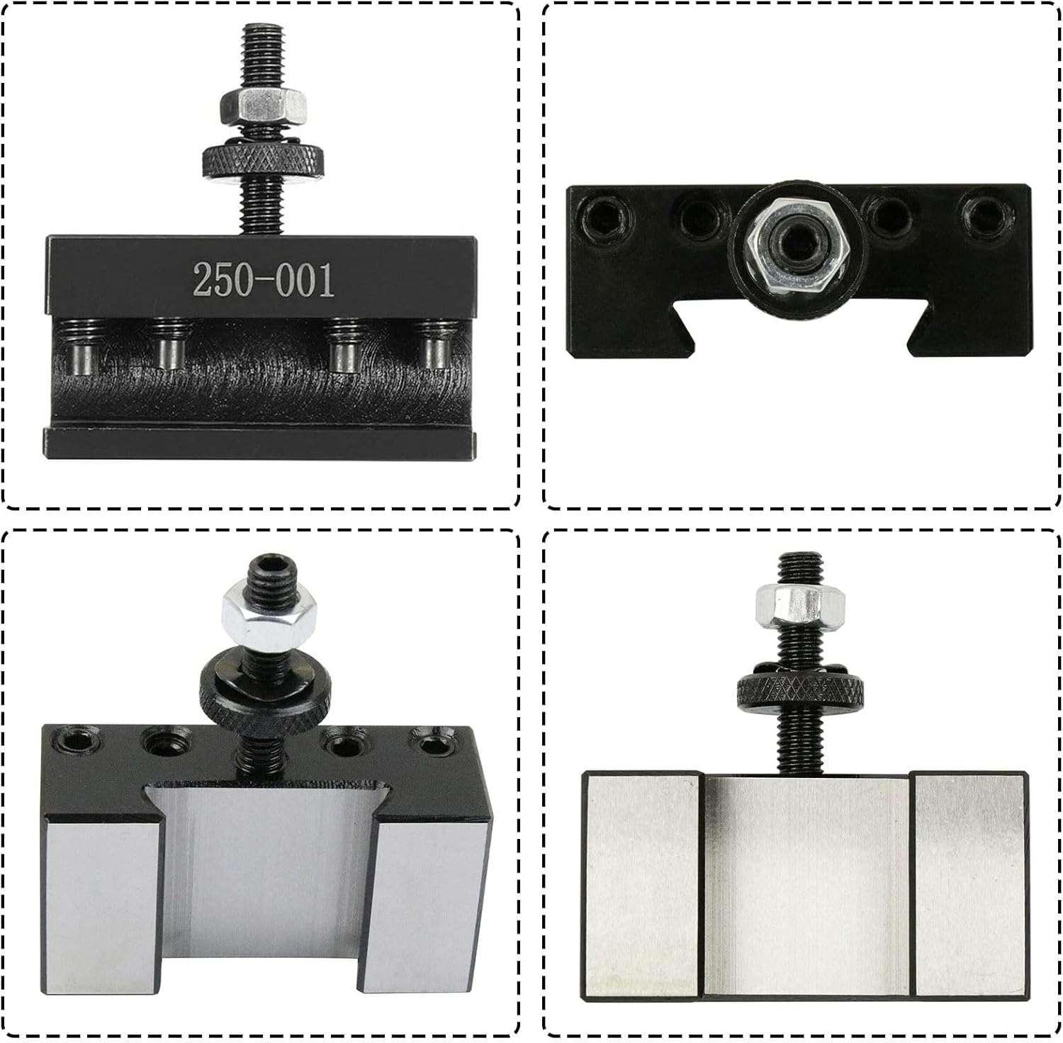 SecosAutoparts 5Pcs 250-001 OXA #1 Quick Change Tool Post Wedge Type Tool Post Set for 6" - 8" Lathe Swing