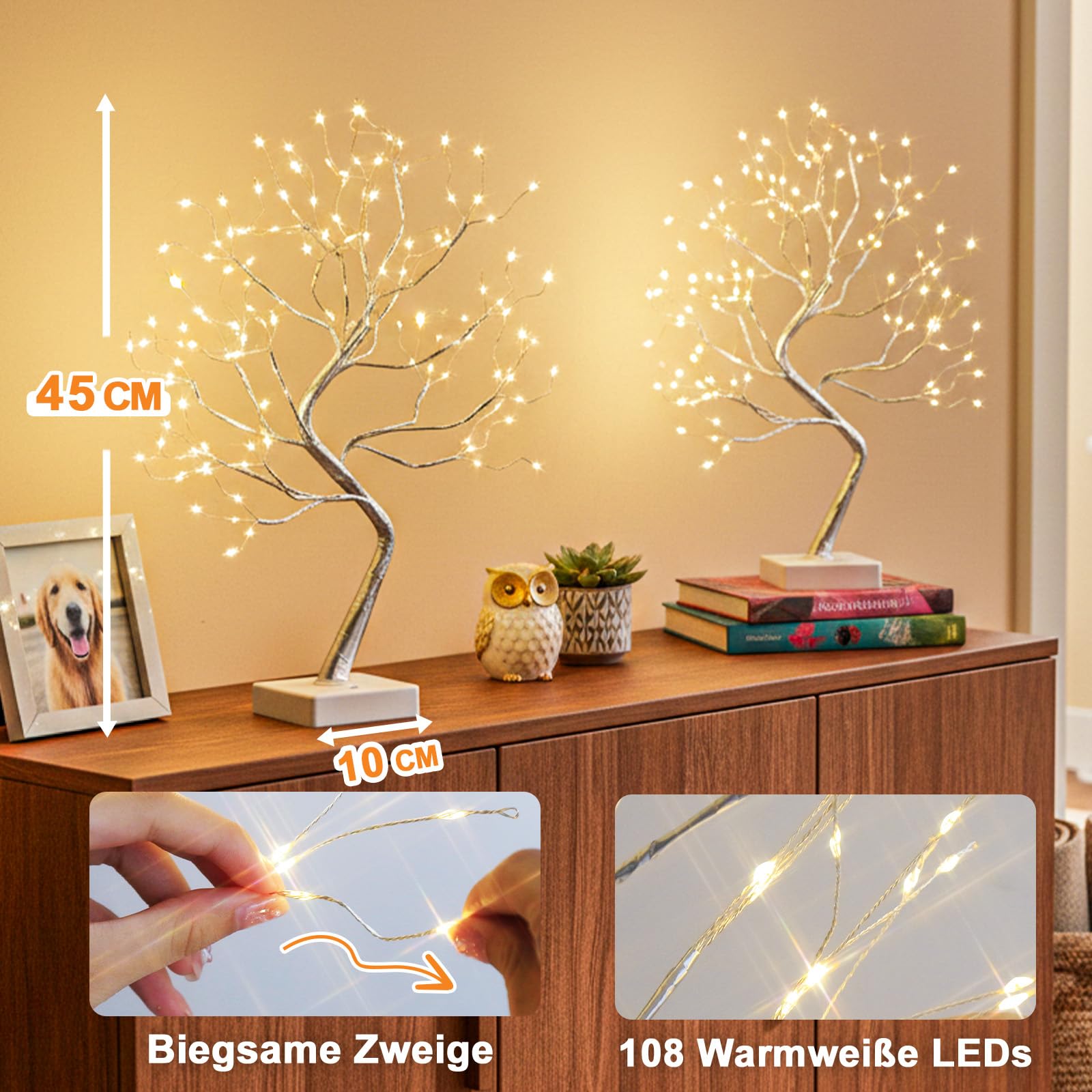 Luce di betulla artificiale a 24 LED con foglie verdi, luce decorativa a batteria per decorazioni natalizie e natalizie  39
