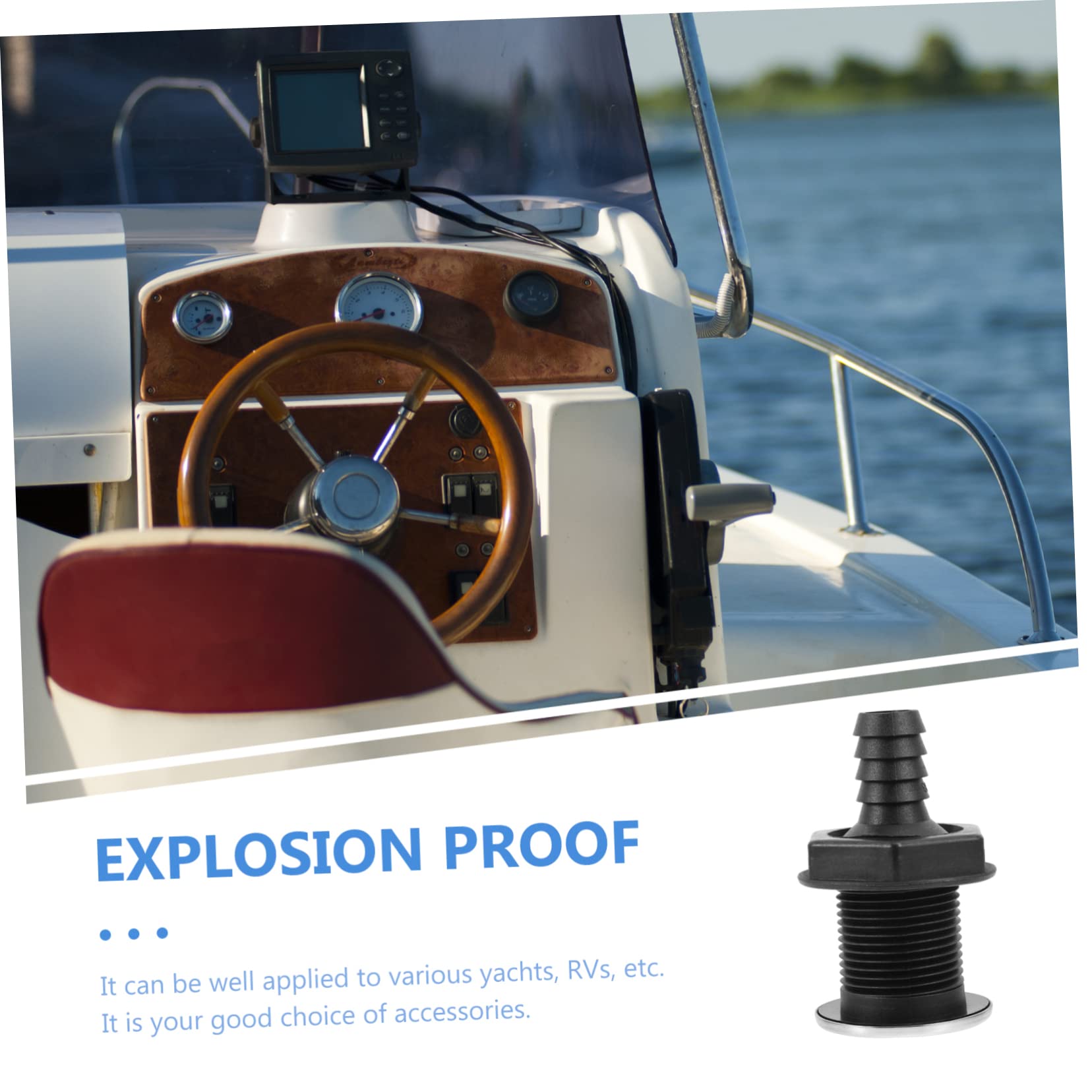 BESPORTBLE 2 Pezzi Scafo Camion Yacht Camper Scarico Mm Attraverso Hardware Durevole Impianto Idraulico Drenante Canoa per Casa Galleggiante Acque Reflue Dimensioni Drenaggio Marino Dritto
