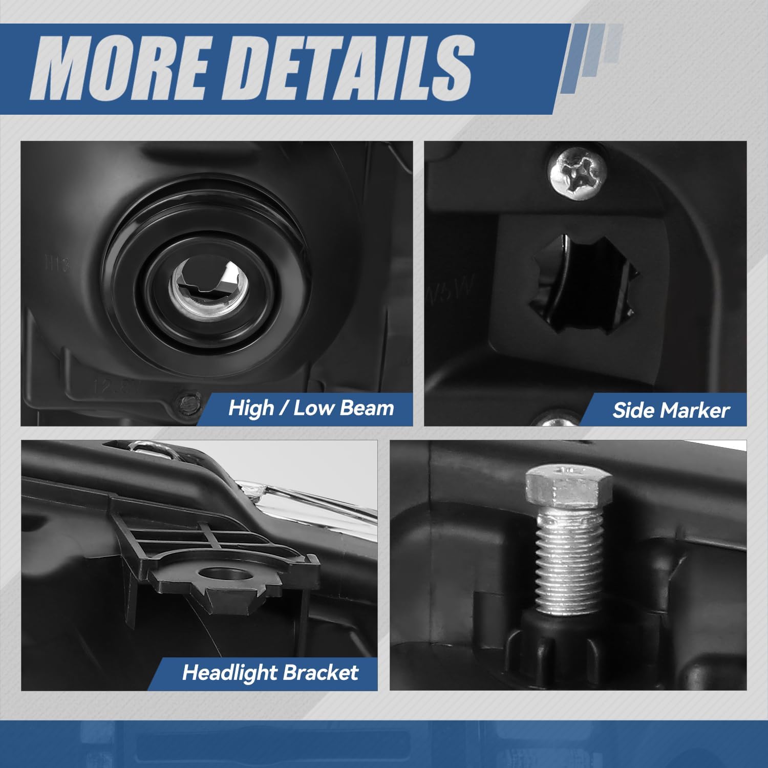 Auto Dynasty [Halogen Model Headlights Assembly Compatible with Ford F250 F350 F450 F550 Super Duty 2005 2006 2007, Driver and Passenger Side, Chrome Housing Clear Lens