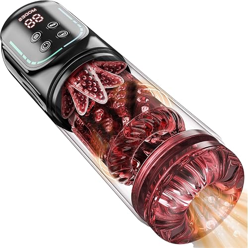 P Spotting for Men Oragasm Toys Male Self Masterburbatar, 9X Speed & Extension Adjustment & Foldable Handle (Red Black) YM27