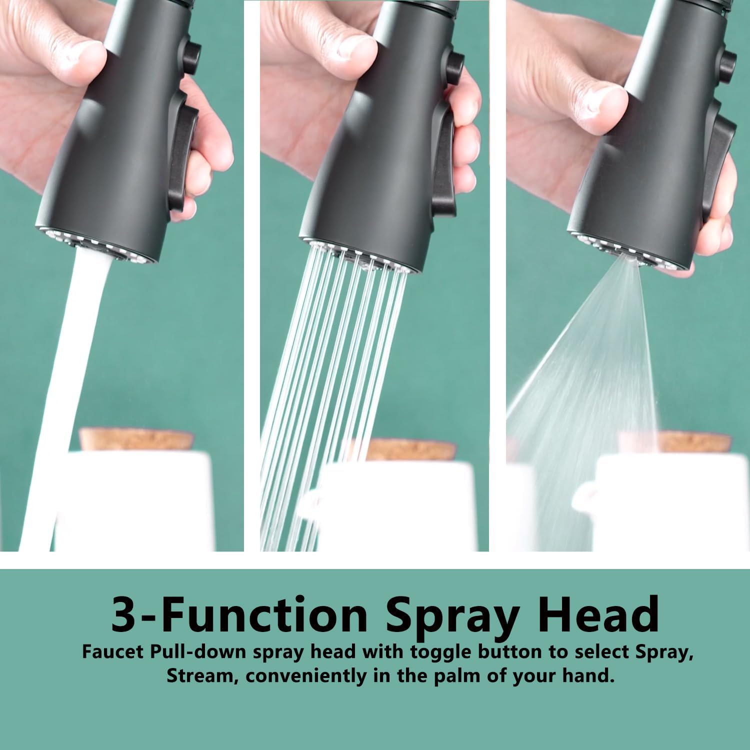 Touchless Kitchen Faucet with Infrared Sensor, Touch-On Kitchen Sink Faucet, Three-Function Pull-Down Spray, 360° Rotating Kitchen Faucet for Farmhouse Camper Laundry RV bar