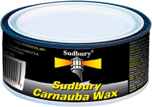 شمع Sudbury Carnauba، طلاء شمع المعجون الواقي للقوارب المصنوعة من الألياف الزجاجية، ملحقات القوارب الأساسية، معجون، 11 أونصة.