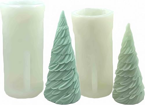 JIBEVEYYI 2 moldes para velas de árbol de Navidad, hecho a mano, molde de adorno para velas de cera, jabón, manualidades, pastel, chocolate, disponible en Yaxa Peru